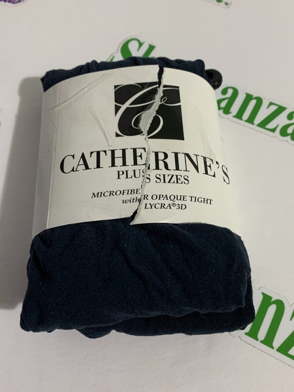 Catherines Tights Microfiber Opaque Hosiery Navy Blue Plus Size 7X 75 - 80" Hips